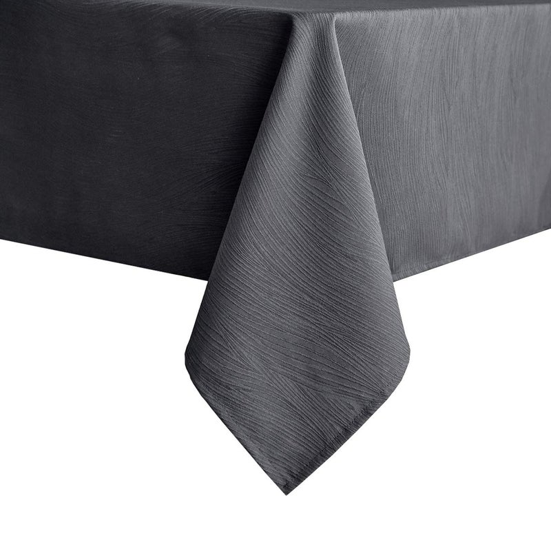 maxmill Jacquard Tablecloth Swirl Design Spillproof Wrinkle Free Heavy Weight Soft Table Cloth Decorative Fabric Table Cover for Outdoor and Indoor Use Oblong 60 x 120 Inch Charcoal - Image 3